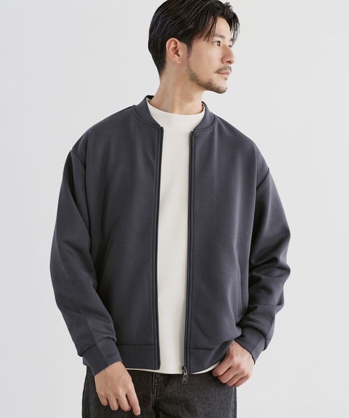 SPU(スプ)の「【防シワ・抗ピリング・ウォッシャブル】ハイポンチMA1ジャケットブルゾン(MA-1・メンズ・グレー/ブラック/チャコール/ネイビー・S/M/L/XL)」の10枚目の写真
