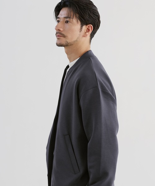 SPU(スプ)の「【防シワ・抗ピリング・ウォッシャブル】ハイポンチMA1ジャケットブルゾン(MA-1・メンズ・グレー/ブラック/チャコール/ネイビー・S/M/L/XL)」の9枚目の写真