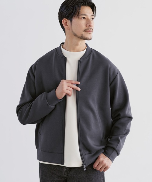 SPU(スプ)の「【防シワ・抗ピリング・ウォッシャブル】ハイポンチMA1ジャケットブルゾン(MA-1・メンズ・グレー/ブラック/チャコール/ネイビー・S/M/L/XL)」の8枚目の写真