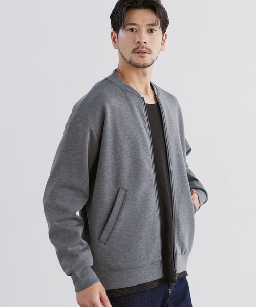 SPU(スプ)の「【防シワ・抗ピリング・ウォッシャブル】ハイポンチMA1ジャケットブルゾン(MA-1・メンズ・グレー/ブラック/チャコール/ネイビー・S/M/L/XL)」の11枚目の写真