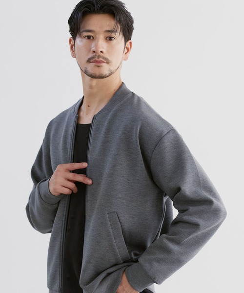 SPU(スプ)の「【防シワ・抗ピリング・ウォッシャブル】ハイポンチMA1ジャケットブルゾン(MA-1・メンズ・グレー/ブラック/チャコール/ネイビー・S/M/L/XL)」の18枚目の写真