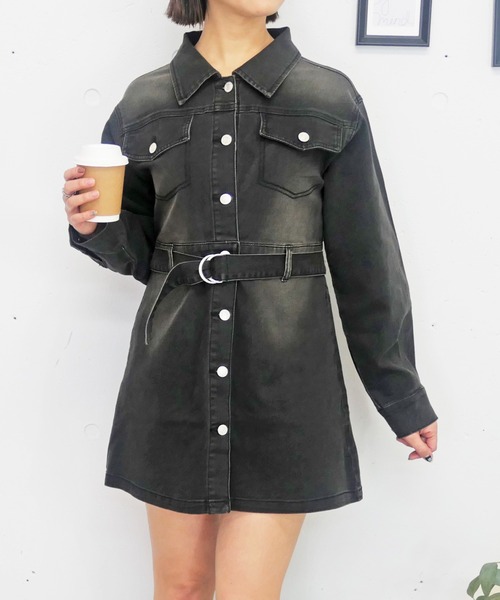 セール】デニムミニワンピース（ワンピース）｜FUN（ファン）の