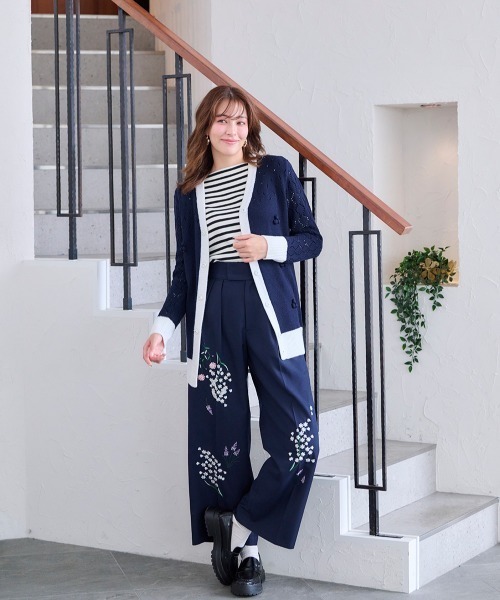 Chesty(チェスティー)の「ブルームワイドパンツ(その他パンツ・レディース・ネイビー/アイボリー・0/1)」の7枚目の写真