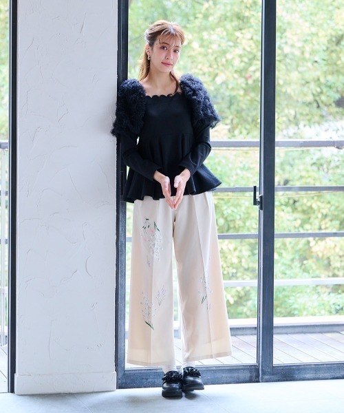 Chesty(チェスティー)の「ブルームワイドパンツ(その他パンツ・レディース・ネイビー/アイボリー・0/1)」の3枚目の写真