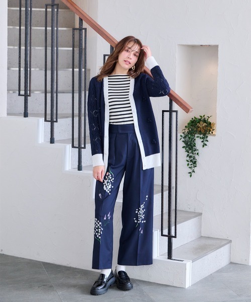 Chesty(チェスティー)の「ブルームワイドパンツ(その他パンツ・レディース・ネイビー/アイボリー・0/1)」の8枚目の写真