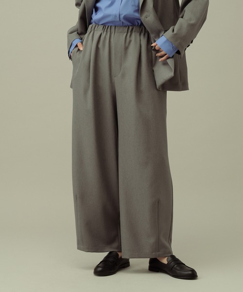 LAKOLE（ラコレ）の「【セレモニー／卒入式にも】＜多機能素材＞パウダリーツイルワイドパンツ / 638594（スラックス・レディース・ネイビー系8/チャコールグレー/グレー・FREE）」の11枚目の写真