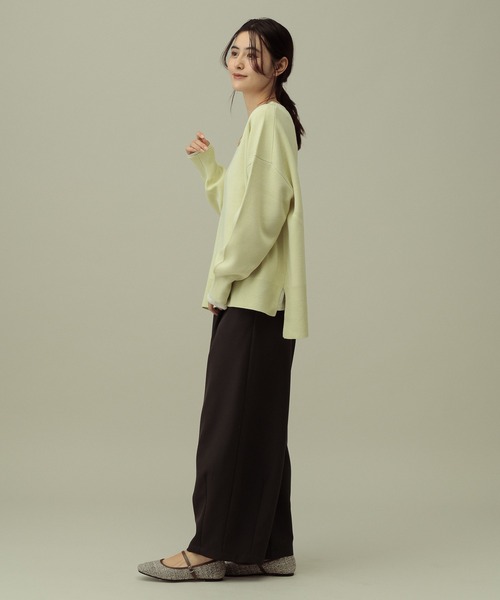 LAKOLE（ラコレ）の「【セレモニー／卒入式にも】＜多機能素材＞パウダリーツイルワイドパンツ / 638594（スラックス・レディース・ネイビー系8/チャコールグレー/グレー・FREE）」の5枚目の写真