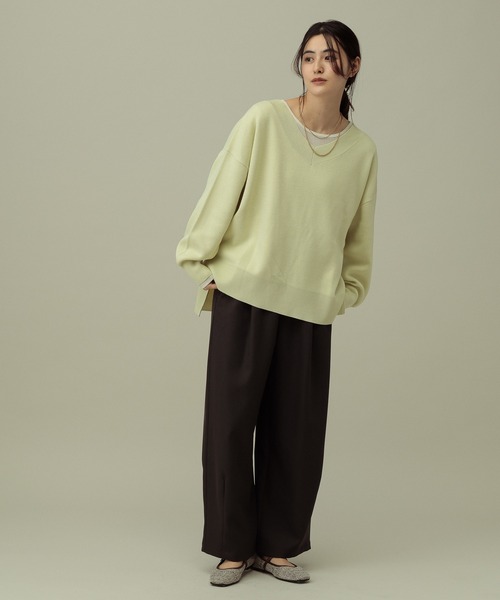 LAKOLE（ラコレ）の「【セレモニー／卒入式にも】＜多機能素材＞パウダリーツイルワイドパンツ / 638594（スラックス・レディース・ネイビー系8/チャコールグレー/グレー・FREE）」の8枚目の写真