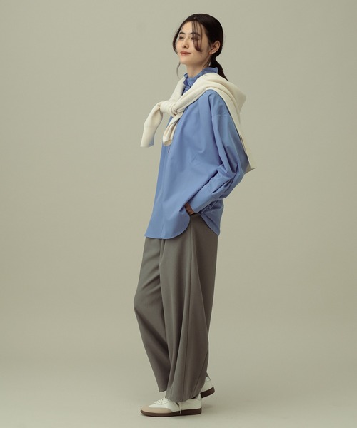 LAKOLE（ラコレ）の「【セレモニー／卒入式にも】＜多機能素材＞パウダリーツイルワイドパンツ / 638594（スラックス・レディース・ネイビー系8/チャコールグレー/グレー・FREE）」の15枚目の写真