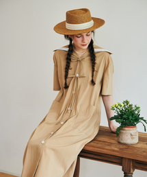 METAPHER（メタファ）の「MET セーラーリボン半袖シャツワンピースベージュ（ワンピース）」