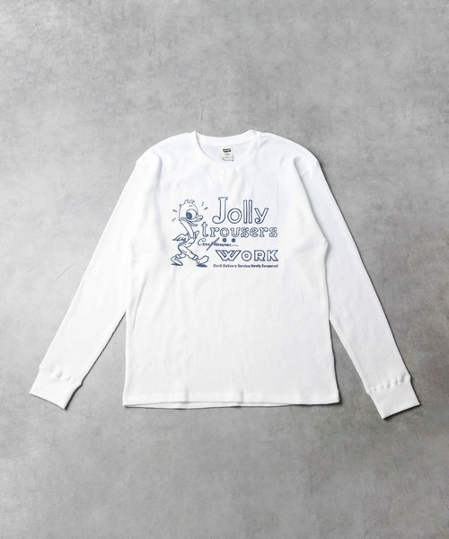 B.I.D.(ビーアイディー)の「《ワッフル ひび割れプリントロングスリーブTシャツ》(Tシャツ/カットソー・メンズ・ホワイト/オリーブ/ブラック・MEDIUM)」の1枚目の写真