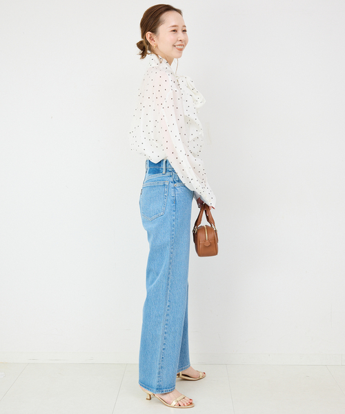 SLOBE IENA（スローブイエナ）の「《WEB限定/追加》ボウタイブラウス（シャツ/ブラウス・レディース・ホワイト系その他/ネイビー・FREE）」の5枚目の写真