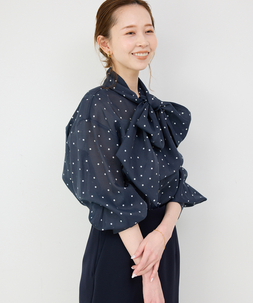 SLOBE IENA（スローブイエナ）の「《WEB限定/追加》ボウタイブラウス（シャツ/ブラウス・レディース・ホワイト系その他/ネイビー・FREE）」の22枚目の写真
