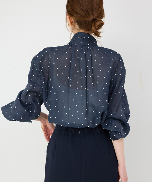 美品 SLOBE IENA 25SS ボウタイブラウス 洗える ドット ネイビー SLOBE IENA｜《WEB限定/追加》ボウタイブラウス | Rakuten Fashion