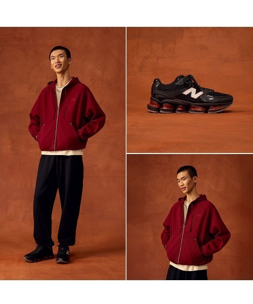 NEW BALANCE(ニューバランス)の「LNYフルジップフーディ(パーカー・メンズ・アイボリー/バーガンディー・SMALL/MEDIUM/LARGE/X-LARGE/XX-LARGE)」の16枚目の写真