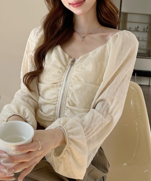 美品✨アドーア ブラウス 春服 シャツ ギャザー 絹 シースルー カットソー ADORE / アドーア シャツ・ブラウス | ファッション通販 タカシマヤ
