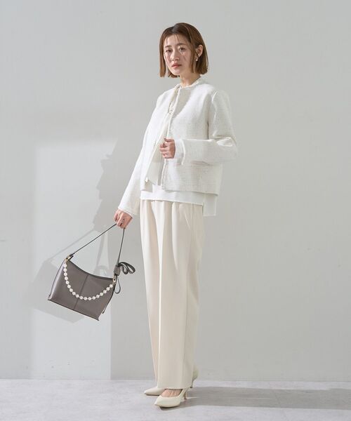 YECCA VECCA（イェッカヴェッカ）の「パールチャーム付きリボンベルトバッグ（ショルダーバッグ・レディース・チャコールグレー/ライトブルー/ライトベージュ・FREE）」の18枚目の写真