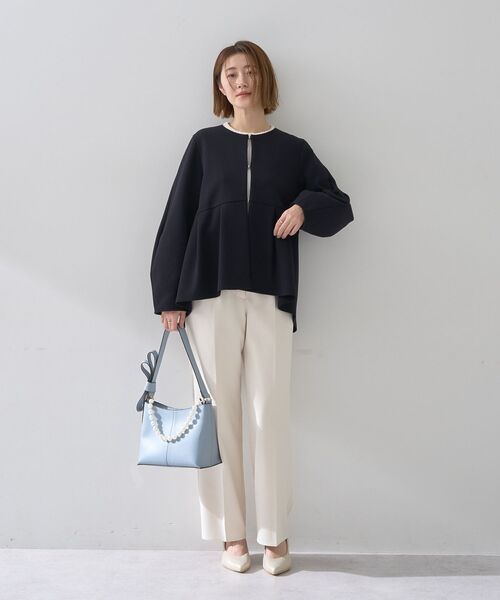 YECCA VECCA（イェッカヴェッカ）の「パールチャーム付きリボンベルトバッグ（ショルダーバッグ・レディース・チャコールグレー/ライトブルー/ライトベージュ・FREE）」の19枚目の写真