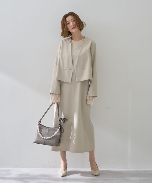 YECCA VECCA（イェッカヴェッカ）の「パールチャーム付きリボンベルトバッグ（ショルダーバッグ・レディース・チャコールグレー/ライトブルー/ライトベージュ・FREE）」の14枚目の写真