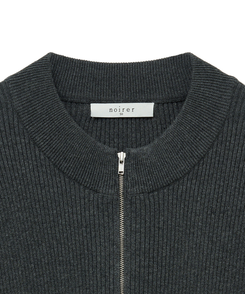 NOIRER（ノイア）の「リブドジップアップニット（ダークグレー）（ニット/セーター・メンズ・その他・48/50/52）」の4枚目の写真