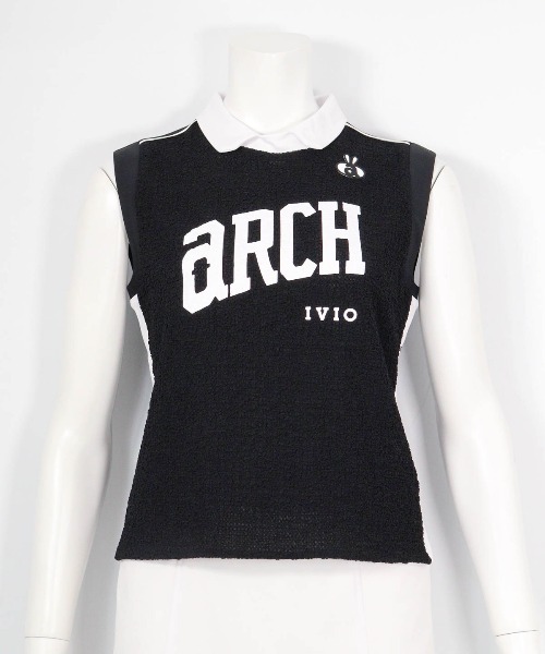 archivio(アルチビオ)の「<LADIES>前後異素材ノースリロゴプルオーバー(タンクトップ・レディース・ホワイト/ブラウン/ブラック・L/M/S)」の4枚目の写真