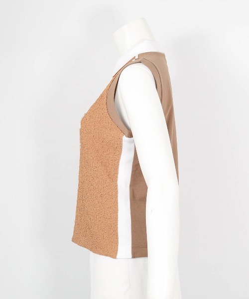 archivio(アルチビオ)の「<LADIES>前後異素材ノースリロゴプルオーバー(タンクトップ・レディース・ホワイト/ブラウン/ブラック・L/M/S)」の7枚目の写真