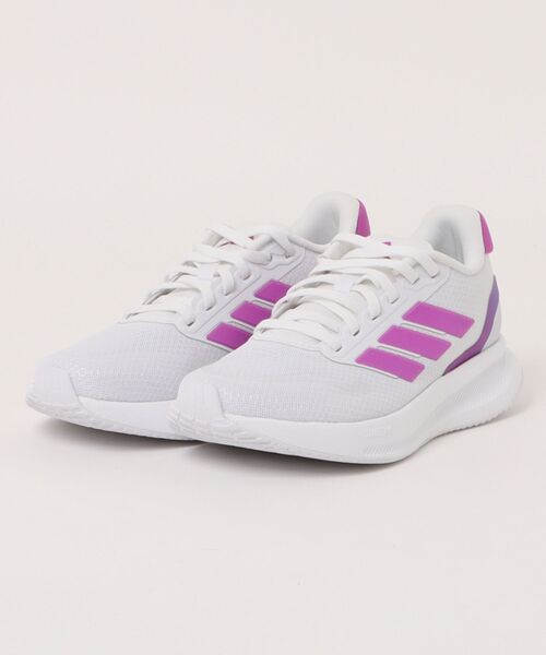 adidas(アディダス)の「adidas アディダス RUNFALCON 5 W【軽量】レディーススニーカー(ランファルコン5W) JR3089 フットウェアホワイト/パープルバースト/セミブルーバースト(スニーカー・レディース・ホワイト×パープル・22.5cm/23.0cm/23.5cm/24.0cm/24.5cm/25.0cm)」の1枚目の写真