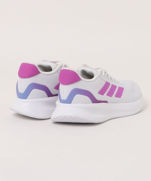 adidas(アディダス)の「adidas アディダス RUNFALCON 5 W【軽量】レディーススニーカー(ランファルコン5W) JR3089 フットウェアホワイト/パープルバースト/セミブルーバースト(スニーカー・レディース・ホワイト×パープル・22.5cm/23.0cm/23.5cm/24.0cm/24.5cm/25.0cm)」の2枚目の写真