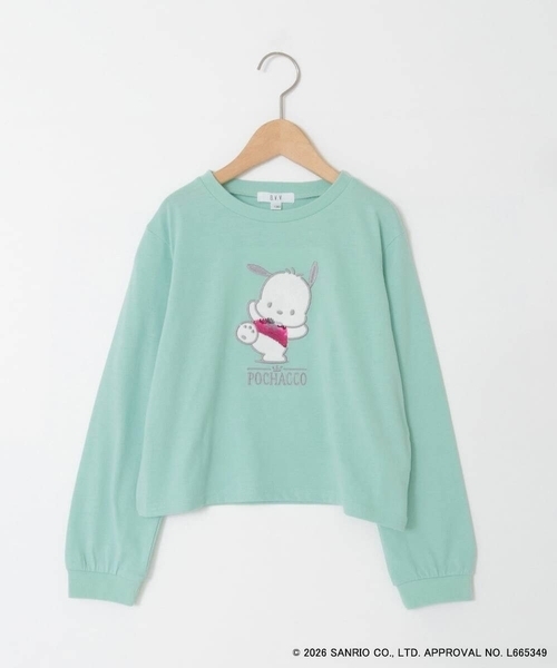 a.v.v（アーヴェヴェ）の「【数量限定】[110-140][シナモロール＆ポチャッコ]スパンコールTシャツ（Tシャツ/カットソー・キッズ・グリーン/ライトブルー・140/130/120/110）」の22枚目の写真