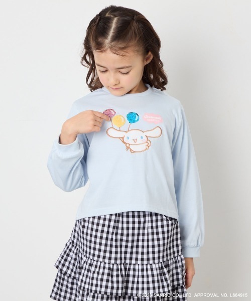 a.v.v（アーヴェヴェ）の「【数量限定】[110-140][シナモロール＆ポチャッコ]スパンコールTシャツ（Tシャツ/カットソー・キッズ・グリーン/ライトブルー・140/130/120/110）」の4枚目の写真