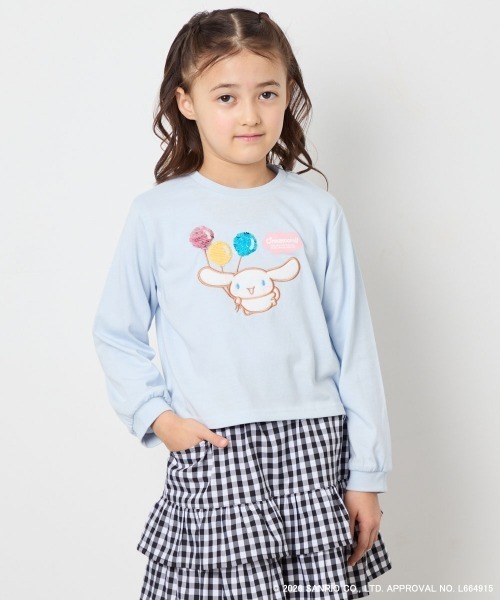 a.v.v（アーヴェヴェ）の「【数量限定】[110-140][シナモロール＆ポチャッコ]スパンコールTシャツ（Tシャツ/カットソー・キッズ・グリーン/ライトブルー・140/130/120/110）」の3枚目の写真