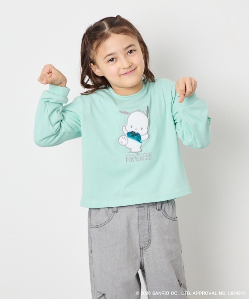 a.v.v（アーヴェヴェ）の「【数量限定】[110-140][シナモロール＆ポチャッコ]スパンコールTシャツ（Tシャツ/カットソー・キッズ・グリーン/ライトブルー・140/130/120/110）」の12枚目の写真