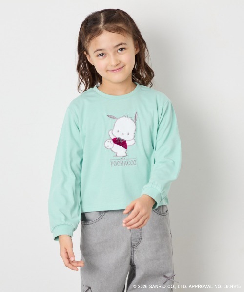 a.v.v（アーヴェヴェ）の「【数量限定】[110-140][シナモロール＆ポチャッコ]スパンコールTシャツ（Tシャツ/カットソー・キッズ・グリーン/ライトブルー・140/130/120/110）」の13枚目の写真