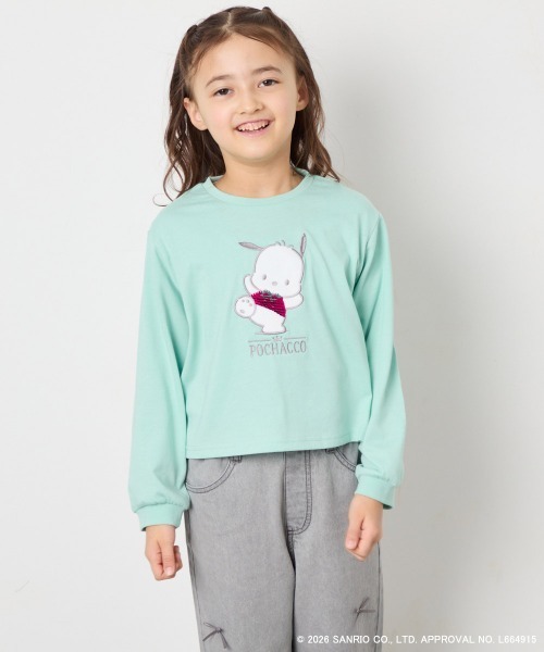 a.v.v（アーヴェヴェ）の「【数量限定】[110-140][シナモロール＆ポチャッコ]スパンコールTシャツ（Tシャツ/カットソー・キッズ・グリーン/ライトブルー・140/130/120/110）」の14枚目の写真