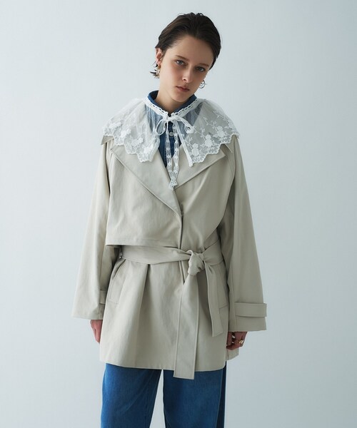 cloenc(クロエンス)の「ショートトレンチコート(トレンチコート・レディース・ライトベージュ/キャメル・02/01)」の14枚目の写真