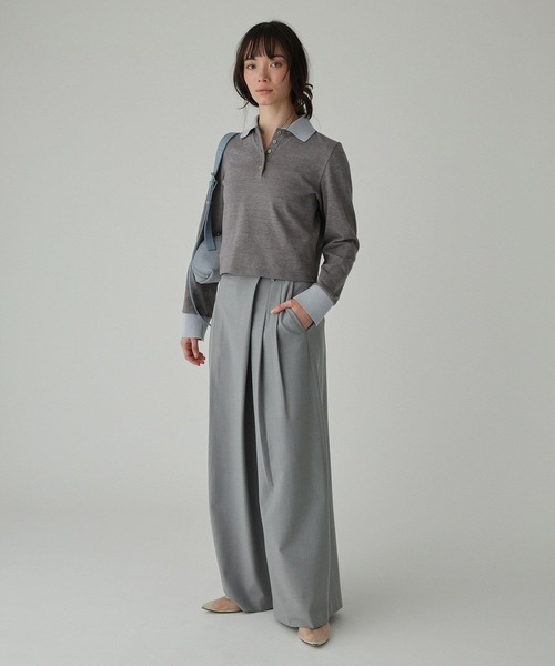 BABYLONE（バビロン）の「【PROTAGONISTA】＜別注＞ポロカットソー（ポロシャツ・レディース・グレー/ブラウン・フリー）」の17枚目の写真