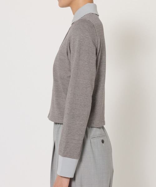 BABYLONE（バビロン）の「【PROTAGONISTA】＜別注＞ポロカットソー（ポロシャツ・レディース・グレー/ブラウン・フリー）」の6枚目の写真