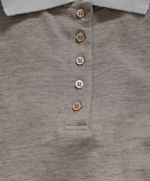 BABYLONE（バビロン）の「【PROTAGONISTA】＜別注＞ポロカットソー（ポロシャツ・レディース・グレー/ブラウン・フリー）」の9枚目の写真