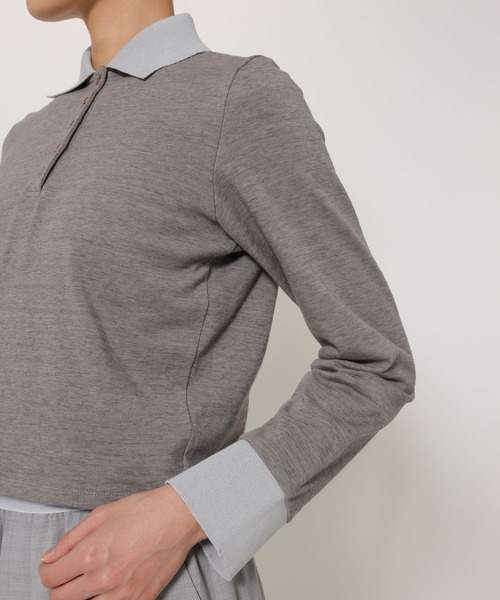 BABYLONE（バビロン）の「【PROTAGONISTA】＜別注＞ポロカットソー（ポロシャツ・レディース・グレー/ブラウン・フリー）」の12枚目の写真