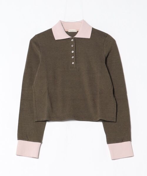 BABYLONE（バビロン）の「【PROTAGONISTA】＜別注＞ポロカットソー（ポロシャツ・レディース・グレー/ブラウン・フリー）」の19枚目の写真