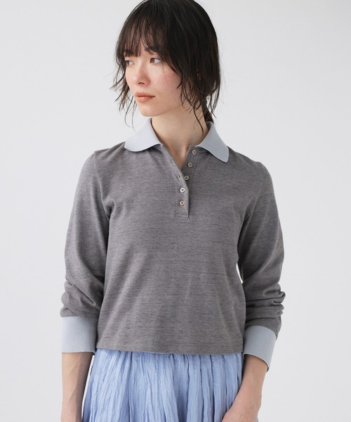 BABYLONE（バビロン）の「【PROTAGONISTA】＜別注＞ポロカットソー（ポロシャツ・レディース・グレー/ブラウン・フリー）」の21枚目の写真