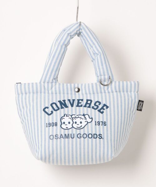 CONVERSE(コンバース)の「【CONVERSE】OG STRIPE PUFFING LUNCH TOTE /オサムグッズコラボ ストライプ ランチトートバッグ(トートバッグ・メンズ・グリーン/ピンク/イエロー/サックスブルー・FREE)」の3枚目の写真