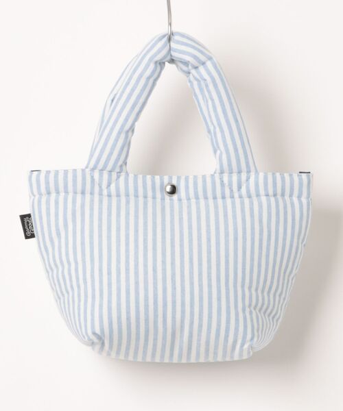 CONVERSE(コンバース)の「【CONVERSE】OG STRIPE PUFFING LUNCH TOTE /オサムグッズコラボ ストライプ ランチトートバッグ(トートバッグ・メンズ・グリーン/ピンク/イエロー/サックスブルー・FREE)」の5枚目の写真