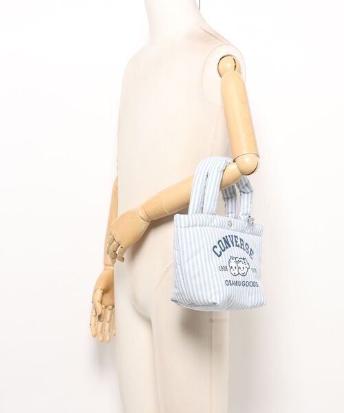 CONVERSE(コンバース)の「【CONVERSE】OG STRIPE PUFFING LUNCH TOTE /オサムグッズコラボ ストライプ ランチトートバッグ(トートバッグ・メンズ・グリーン/ピンク/イエロー/サックスブルー・FREE)」の8枚目の写真