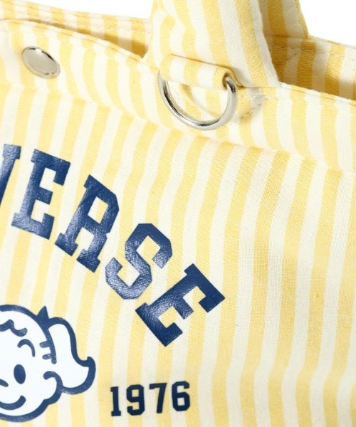 CONVERSE(コンバース)の「【CONVERSE】OG STRIPE PUFFING LUNCH TOTE /オサムグッズコラボ ストライプ ランチトートバッグ(トートバッグ・メンズ・グリーン/ピンク/イエロー/サックスブルー・FREE)」の11枚目の写真