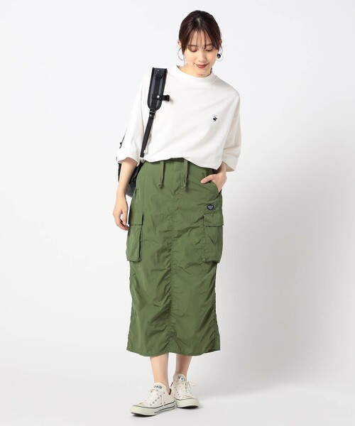 Grand PARK(グランドパーク)の「【BROOKLYN OVERALL】ナイロンギャザー カーゴスカート(スカート・レディース・カーキ/ネイビー/ベージュ・FREE)」の8枚目の写真