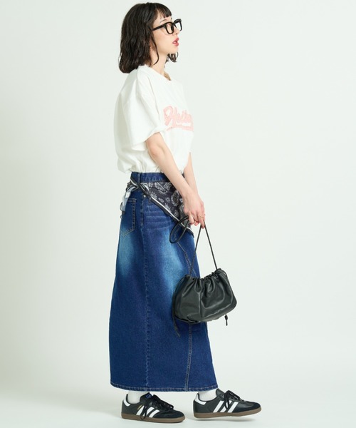 A.D.C.L.(エーディーシーエル)の「アップリケ刺繍ロゴ オーバーサイズ半袖Tシャツ(Tシャツ/カットソー・レディース・ピンク/サックスブルー・M/L)」の20枚目の写真