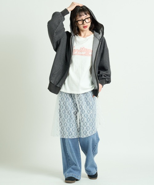 A.D.C.L.(エーディーシーエル)の「アップリケ刺繍ロゴ オーバーサイズ半袖Tシャツ(Tシャツ/カットソー・レディース・ピンク/サックスブルー・M/L)」の21枚目の写真