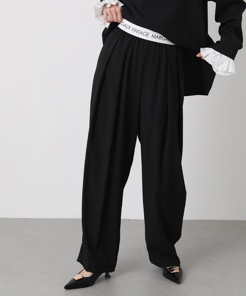 margaux（マルゴー）の「ウエストロゴタックパンツ（その他パンツ・レディース・ブラック/ライトグレー・FREE）」の2枚目の写真