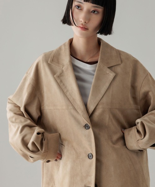 LOWRYS FARM(ローリーズファーム)の「スエードジャケット 637616(テーラードジャケット・レディース・ブラウン/ダークブラウン/ベージュ・FREE)」の7枚目の写真